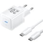 Vention Cargador de pared GaN 20W 1xUSB-C con cable USB-C integrado TZ-FEPW0-EU-01